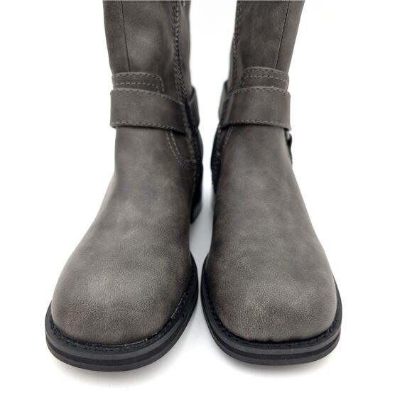 Open Edit Rylan Zip Moto Bootie Women's Square Toe Grey Volcano Size US7M EU38 - Picture 3 of 11